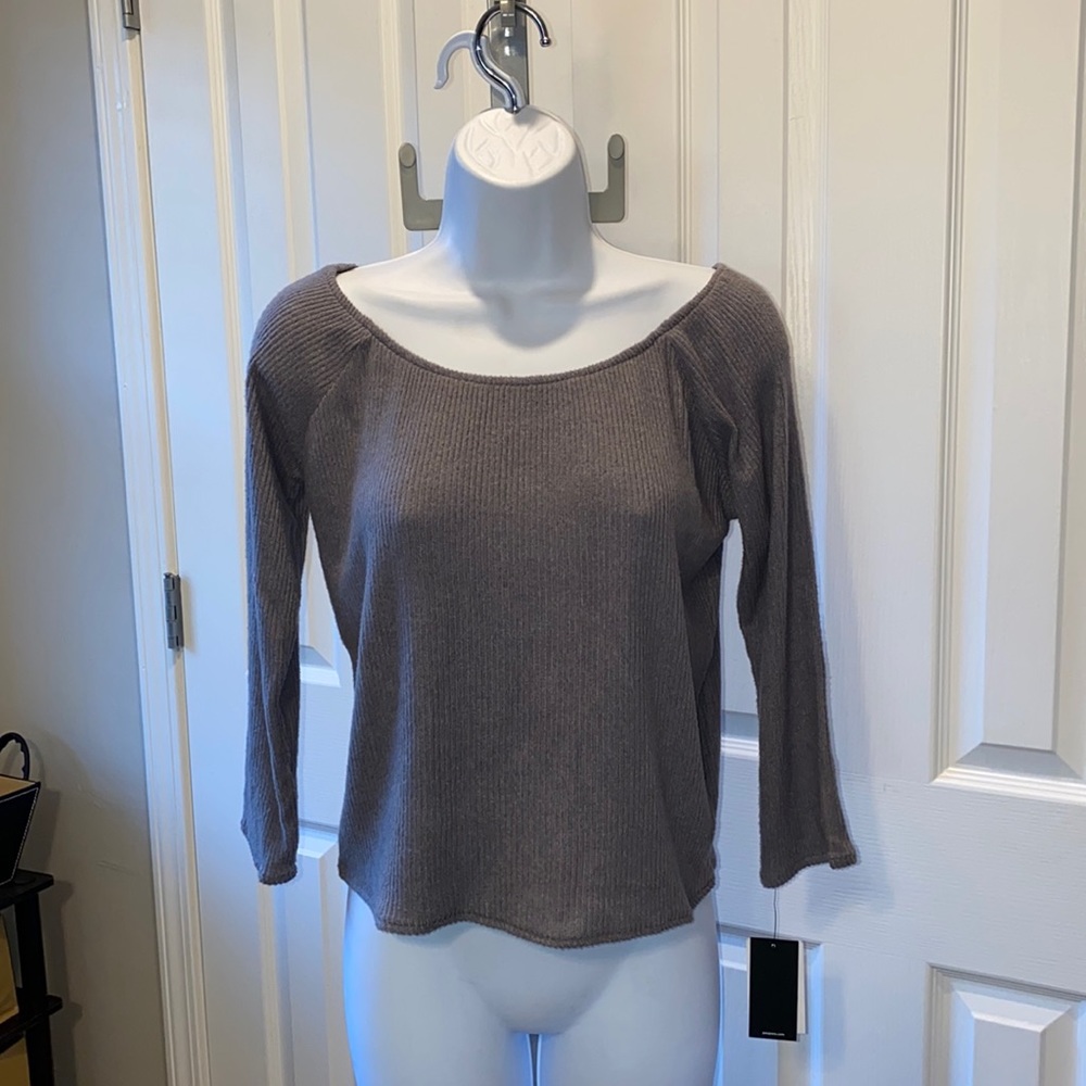 Women's NWT Joe’s grey long sleeved soft scoop neck top , shirt, size L